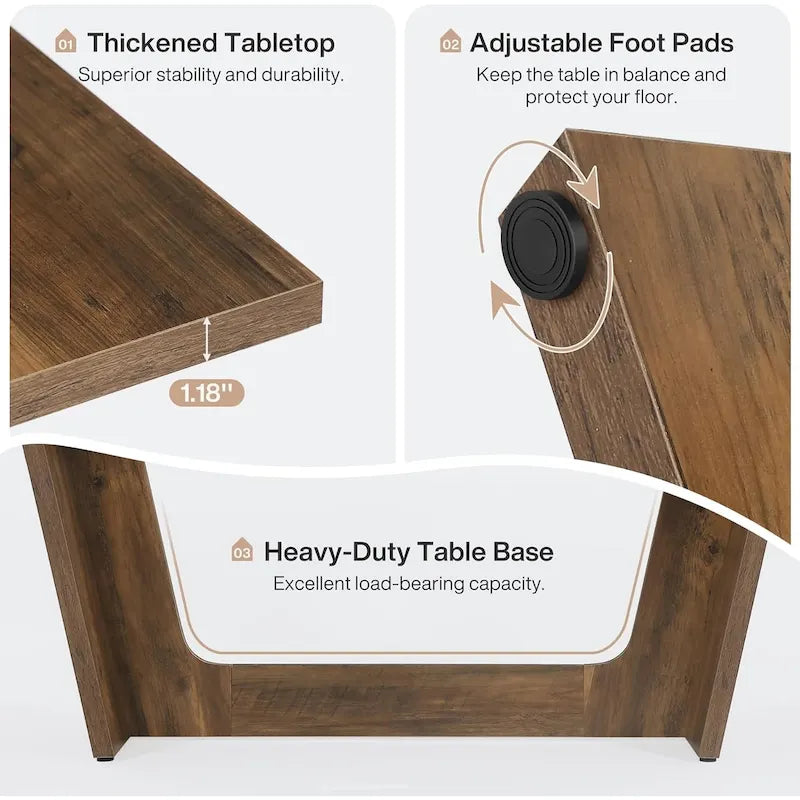 Mesa de comedor estilo granja de 71 pulgadas para 6-8 personas con pedestal macizo