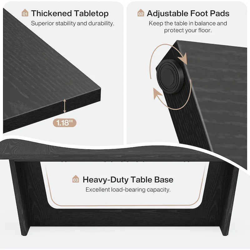 Mesa de comedor estilo granja de 71 pulgadas para 6-8 personas con pedestal macizo