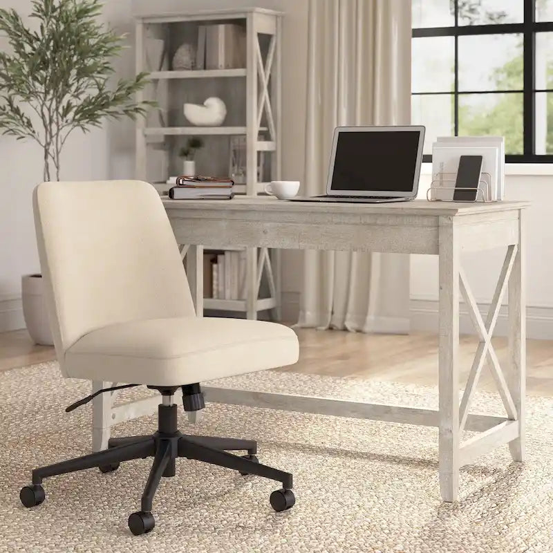 Mid Back Armless Office Chair with Wheels