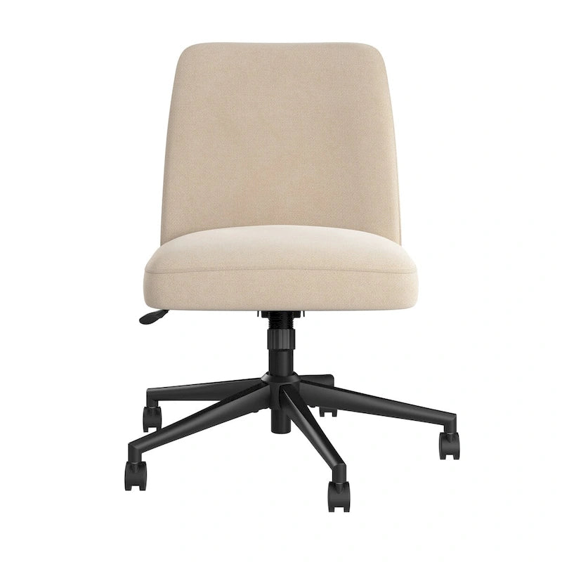 Bürostuhl mit mittelhoher Rückenlehne, ohne Armlehnen und mit Rollen
