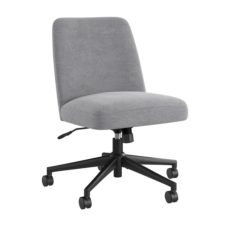 Bürostuhl mit mittelhoher Rückenlehne, ohne Armlehnen und mit Rollen