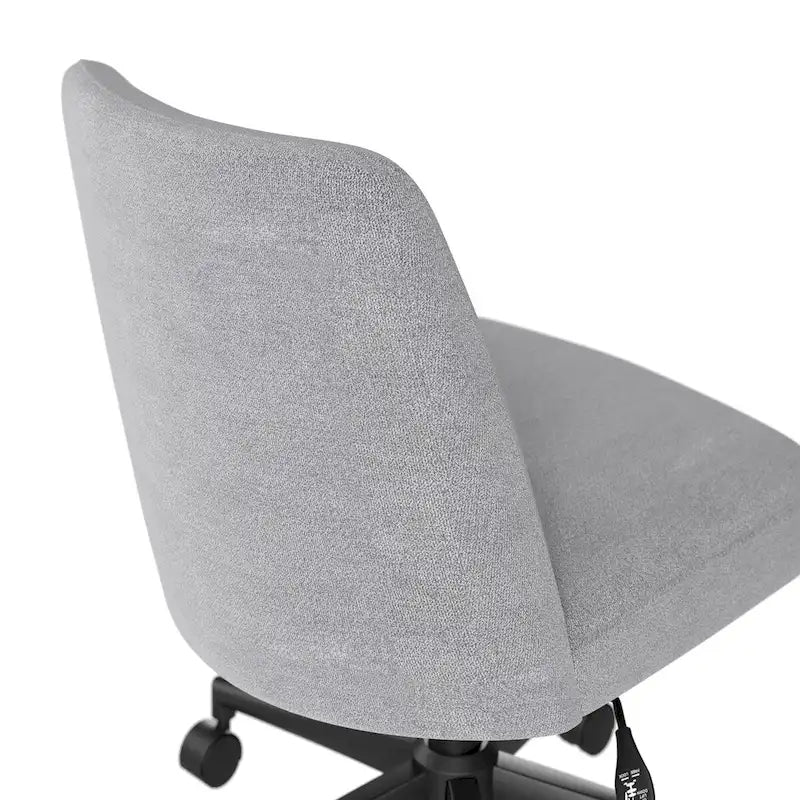 Bürostuhl mit mittelhoher Rückenlehne, ohne Armlehnen und mit Rollen